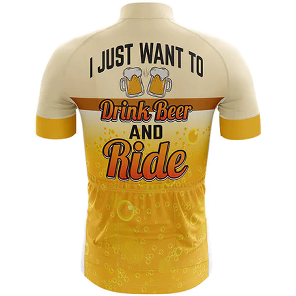 Drink Beer And Ride Cycling Jersey Rear