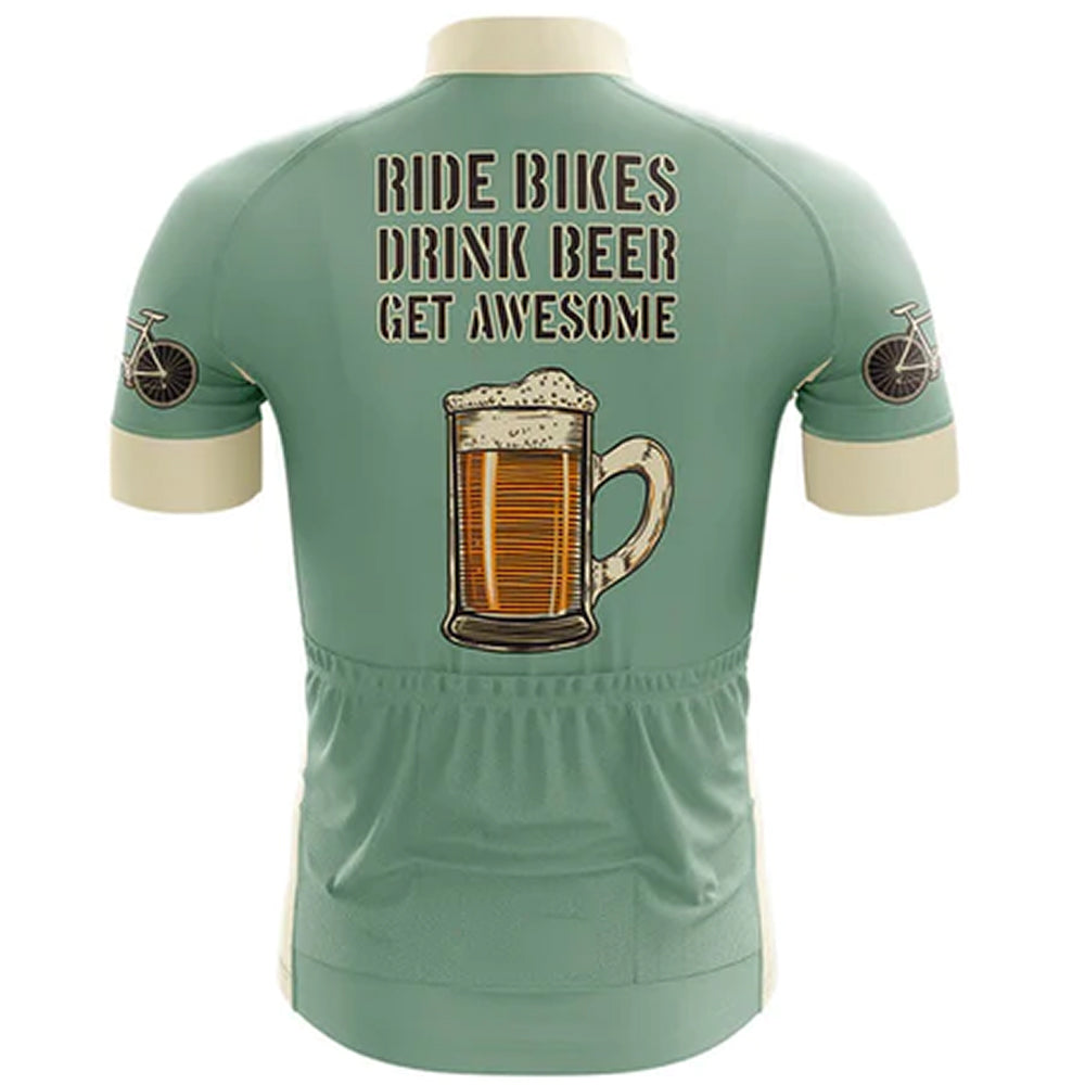 Drink Beer. Get Awesome Cycling Jersey Rear