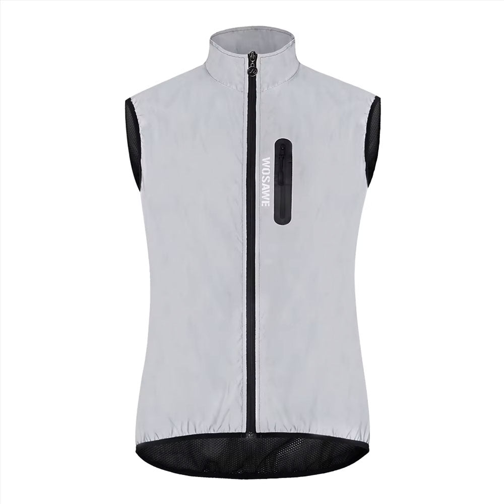 High visibility sleeveless jacket front