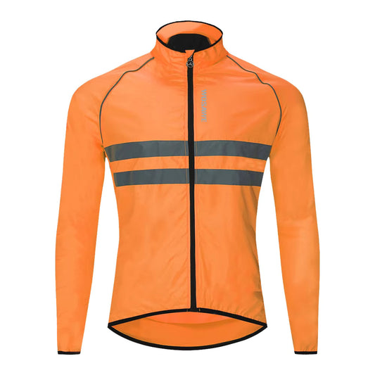 High Visibility Reflective Cycling Jacket - Orange front