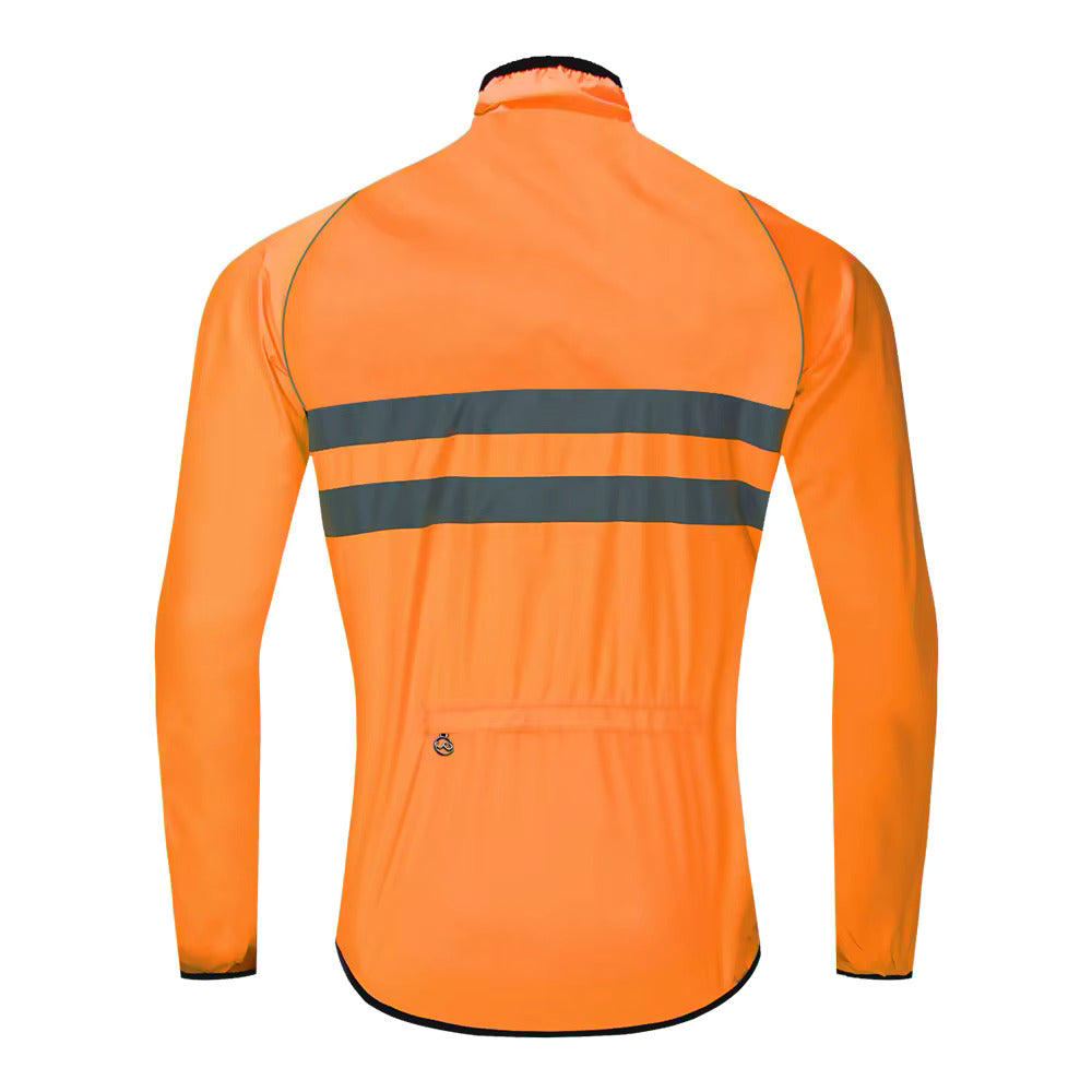 High Visibility Reflective Cycling Jacket - Orange rear