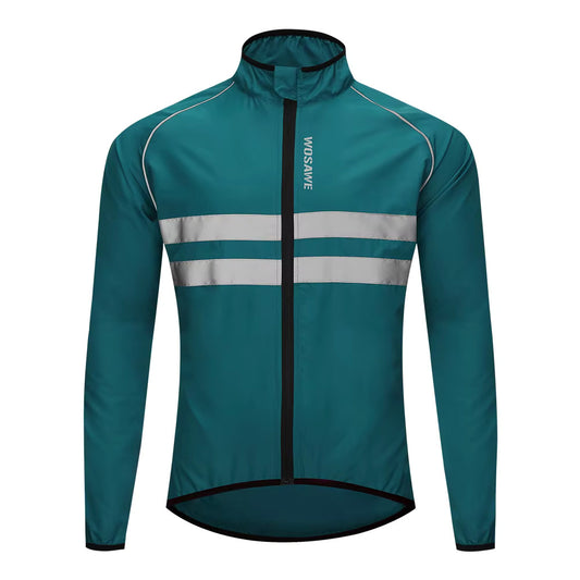 High Visibility Reflective Cycling Jacket - Teal front