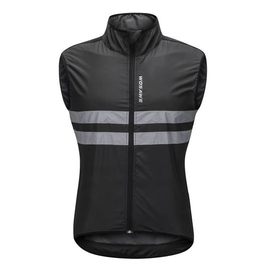 High Visibility Reflective Sleeveless Cycling Jacket - Black