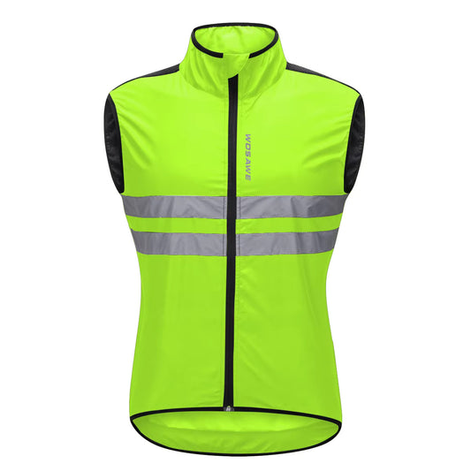 High Visibility Reflective Sleeveless Cycling Jacket - Green