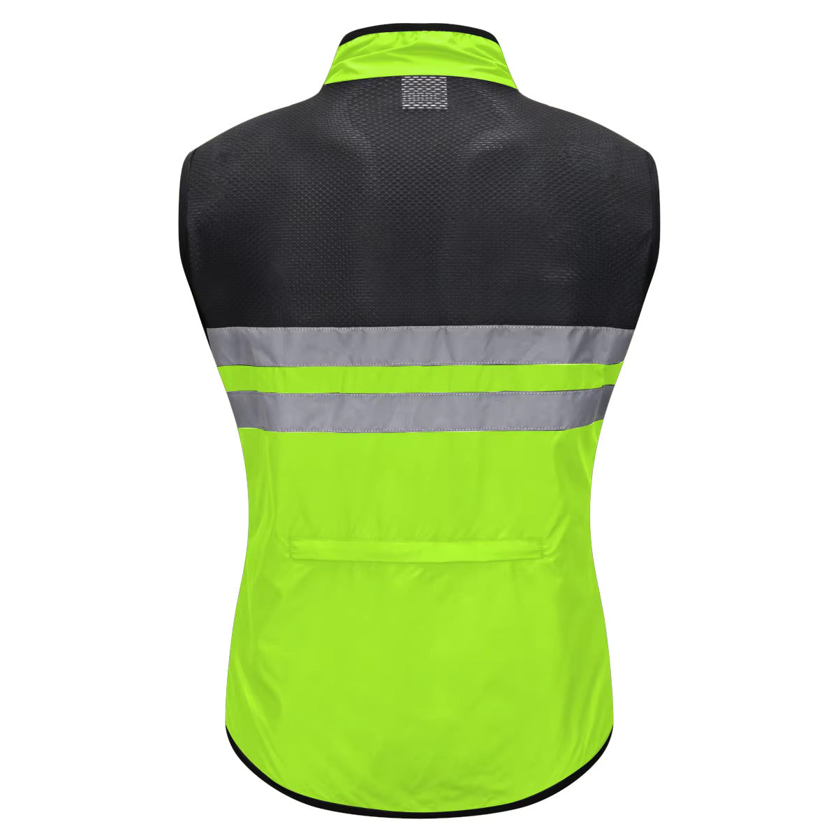 High Visibility Reflective Sleeveless Cycling Jacket - Green rear