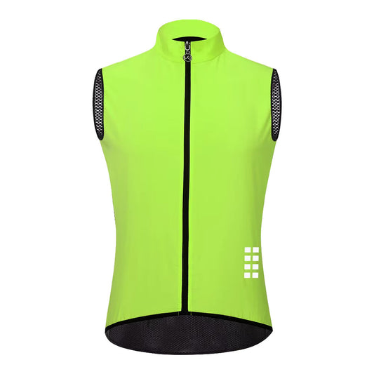 High Visibility Reflective Sleeveless Jacket - Green Front