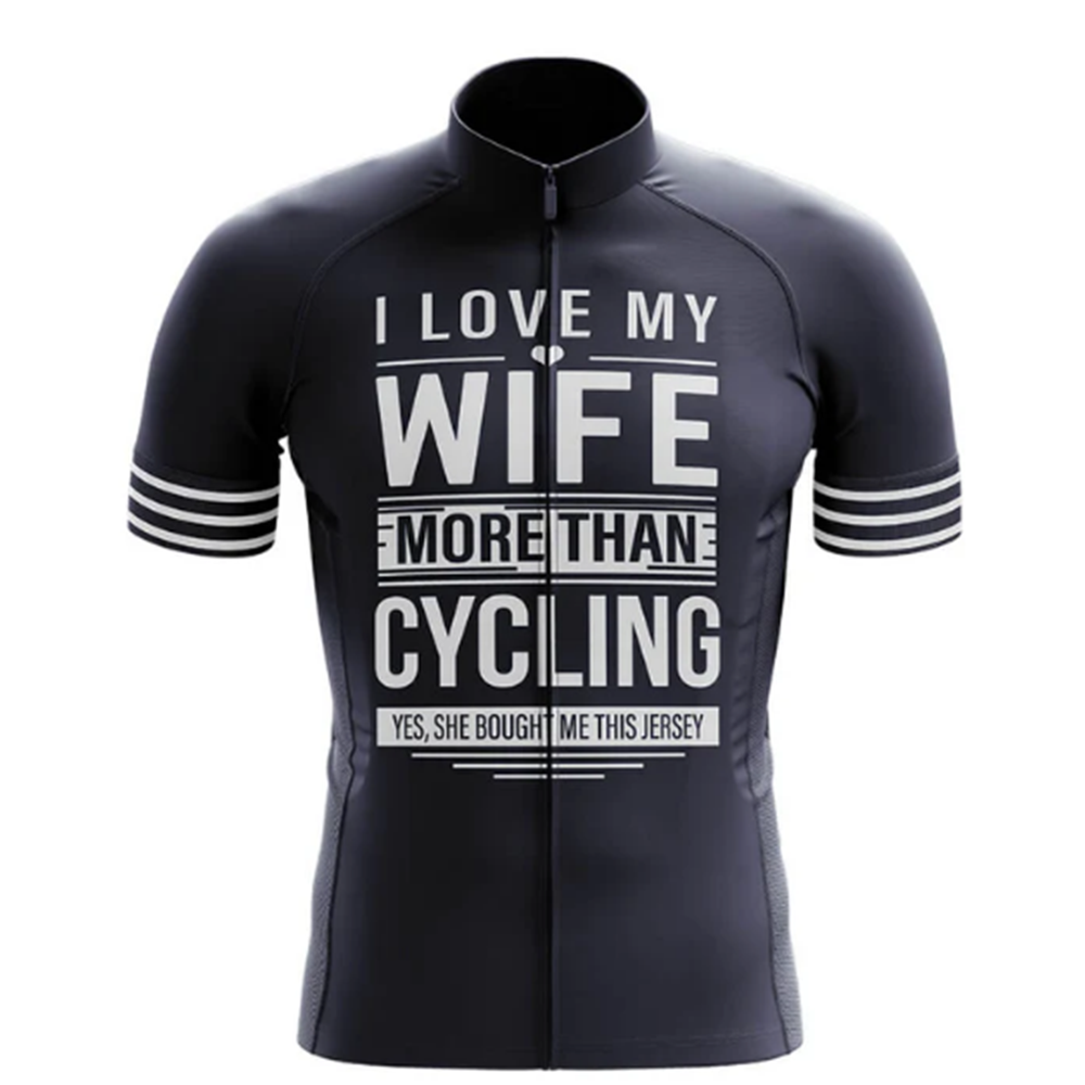 I Love My Wife Cycling Jersey Front