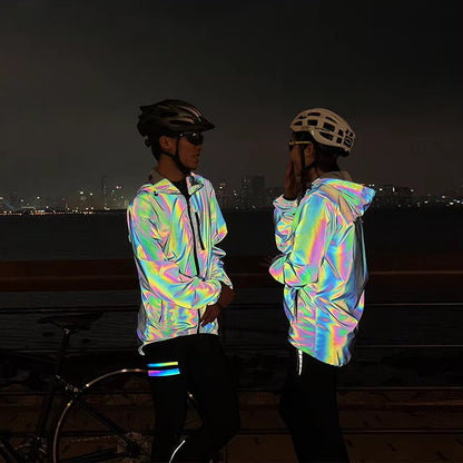 High Visibility Reflective Cycling Jacket - Iridescent multiple