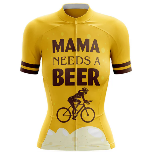 Mama Needs A Beer Cycling Jersey Front