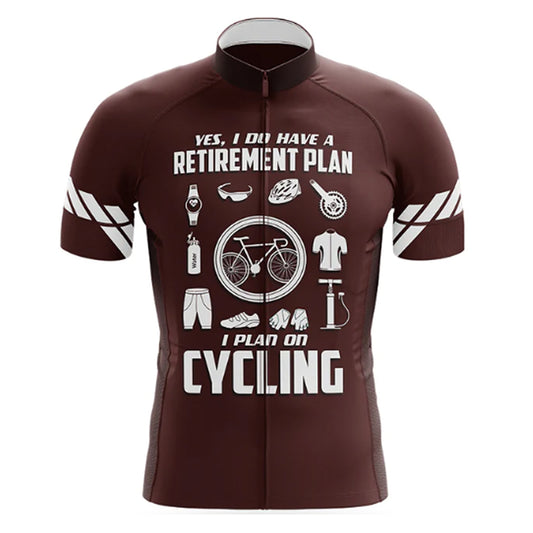 Maroon Whats The Plan Cycling Jersey Front