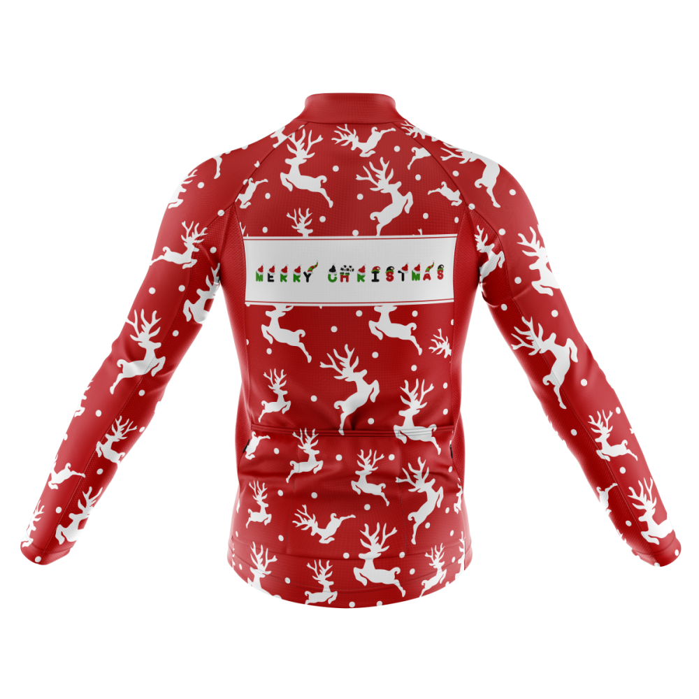 Merry Christmas Long Cycling Jersey rear view