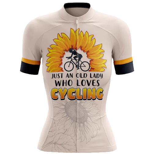 Old Lady Who Loves Cycling Jersey Front
