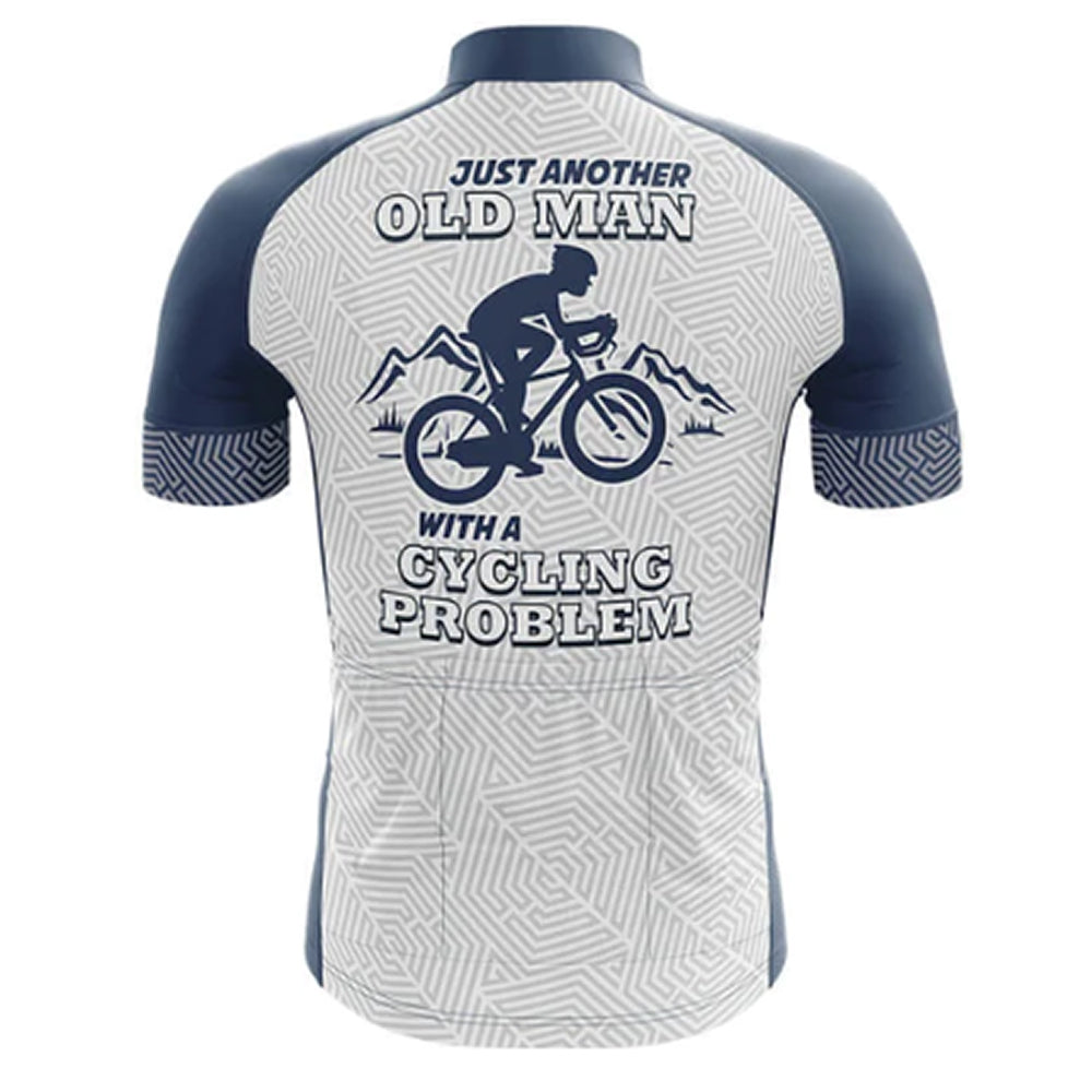 Old Man Cycling Problem Cycling Jersey Rear