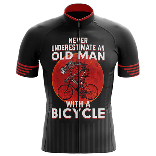 Old Man With A Bike Cycling Jersey Front