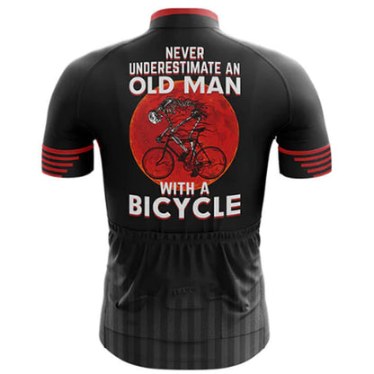 Old Man With A Bike Cycling Jersey Rear