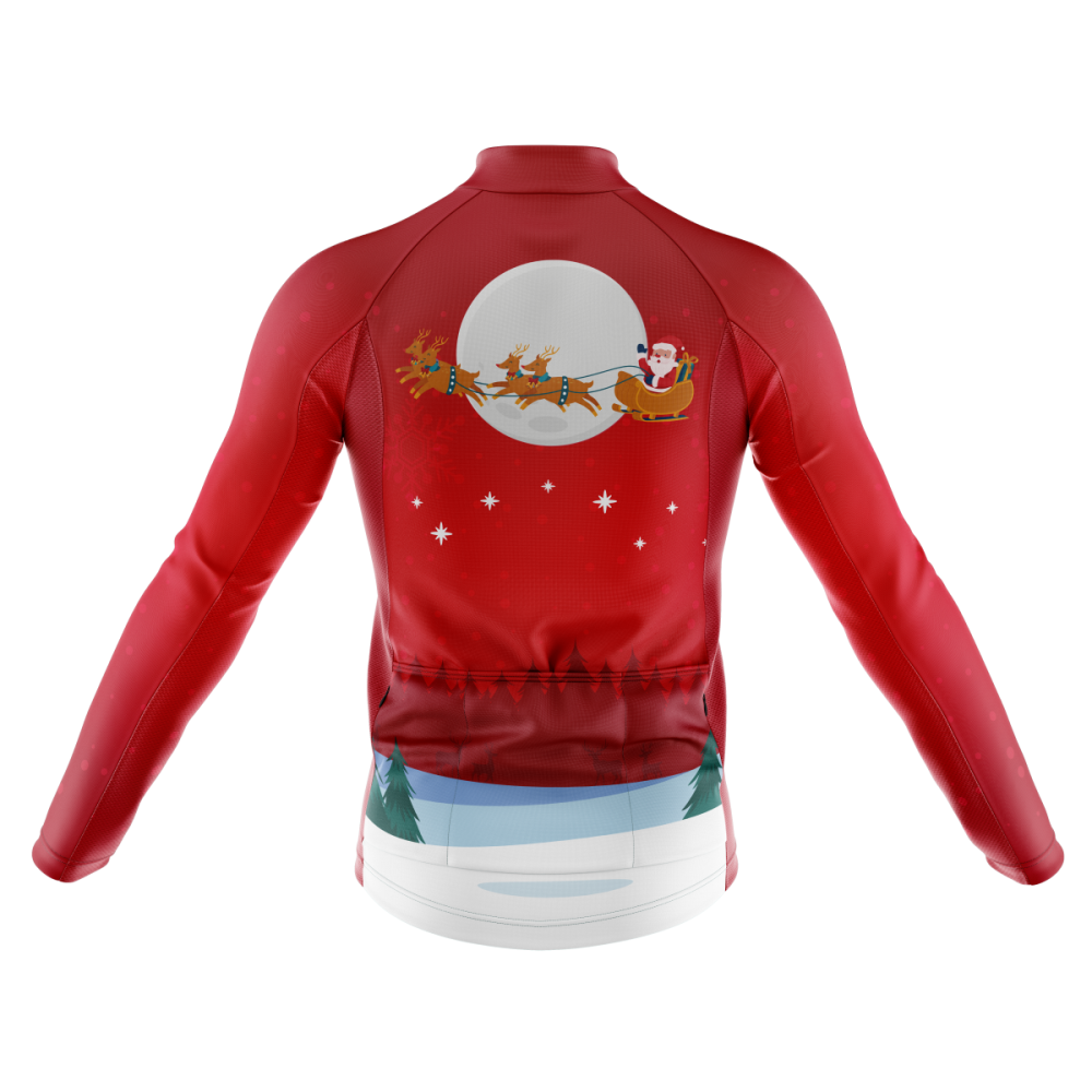 Party Claus Long Cycling Jersey rear view