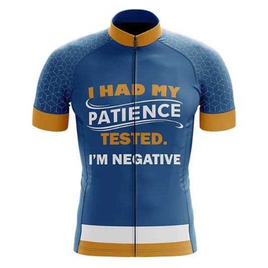 Patience Tested Negative Cycling Jersey Front