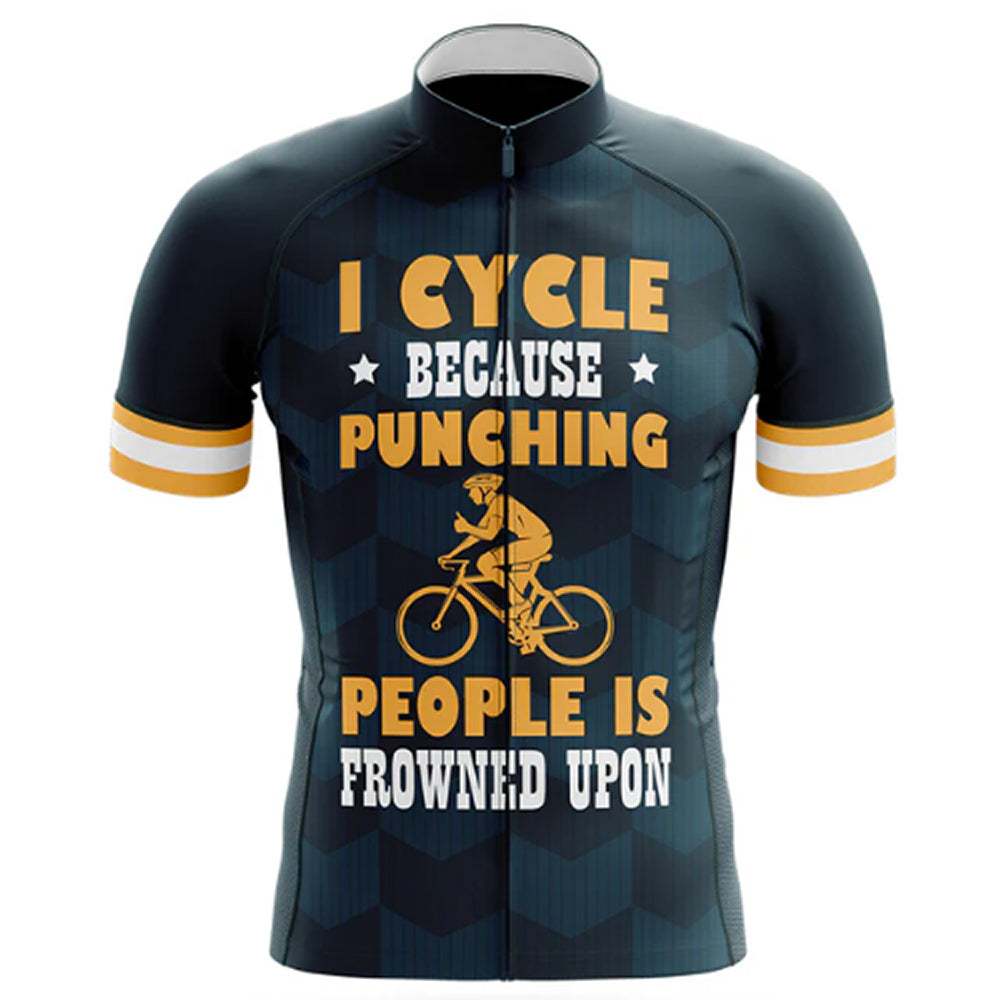 Punching Is Frowned Upon Cycling Jersey Front