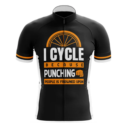 Punching Is Frowned Upon Cycling Jersey V2 Front