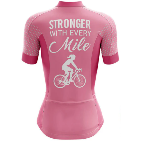 Stronger With Every Mile Cycling Jersey Rear