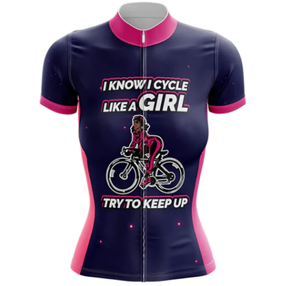 Try To Keep Up Cycling Jersey Front
