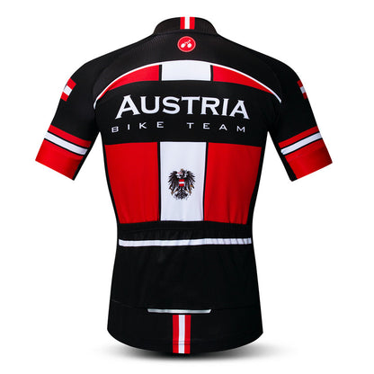 Rear view Austria bike team cycling jersey