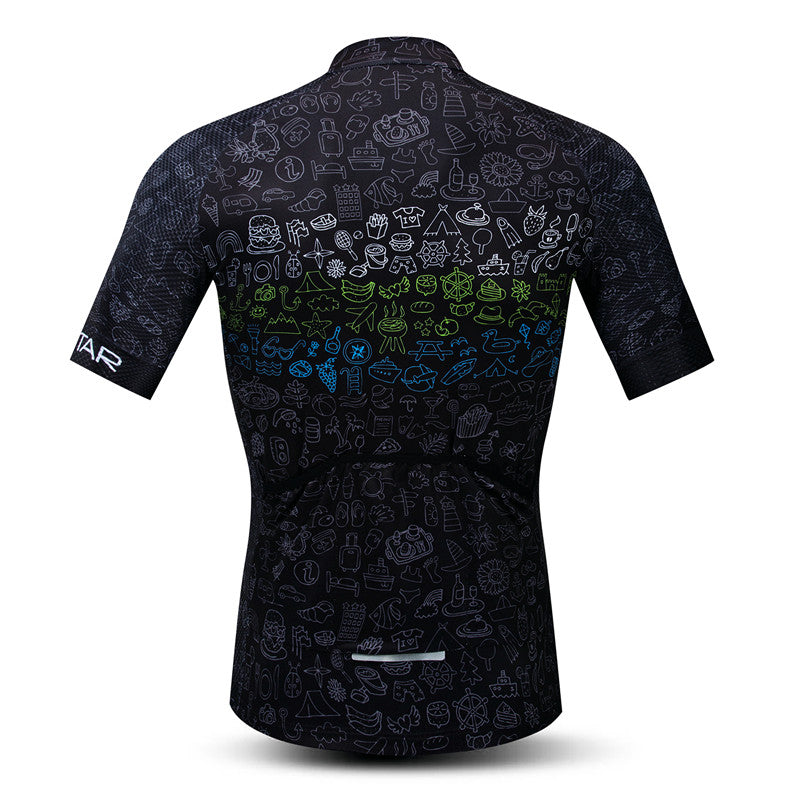 Rear view Doodle Dark Cycling Jersey