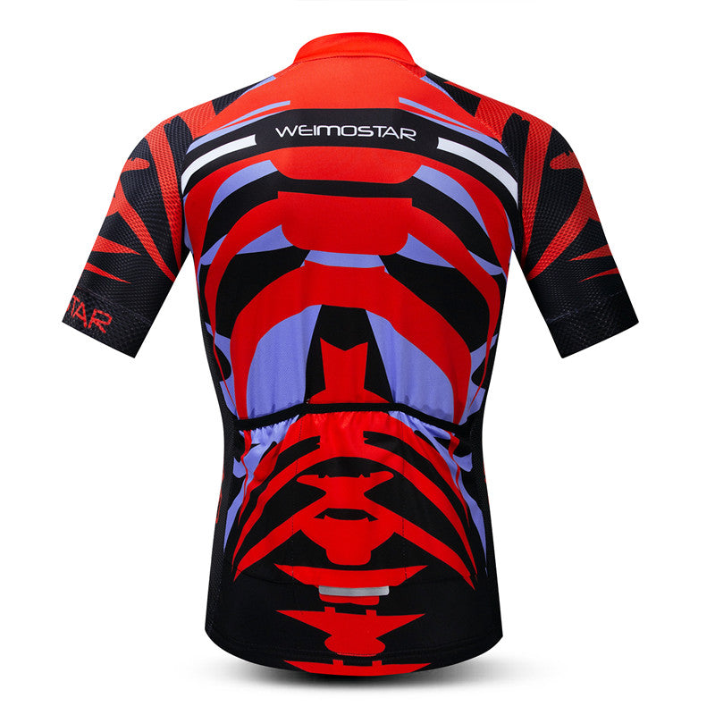 Rear view Red Predator Cycling Jersey