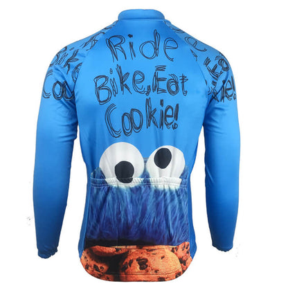 The Cookie Monster Blue Long Cycling Jersey rear