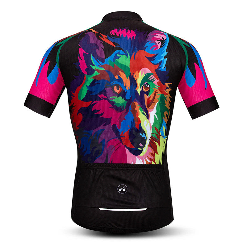 Rear view Colourful Wolf Cycling Jersey