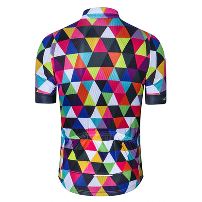 Colourful Triangles Cycling Jersey Rear View