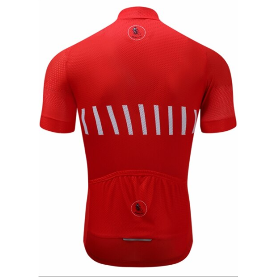 Red Stripe Cycling Jersey Rear View
