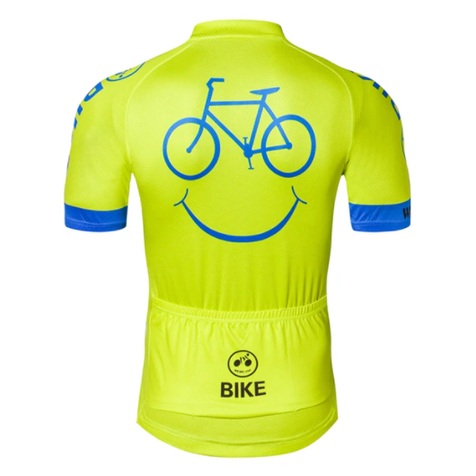 The Big Smile Yellow Cycling Jersey Rear View