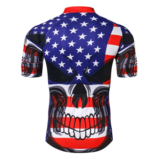 Rear View USA Skull Cycling Jersey