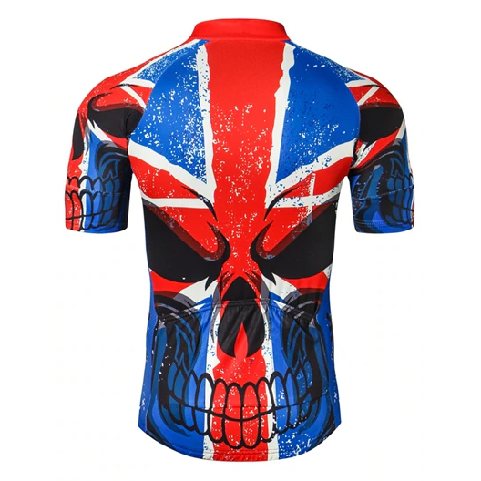 Rear View Union Jack Skull Cycling Jersey